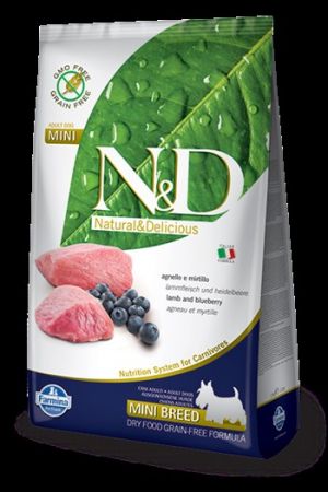 N&D Tahılsız Kuzu Etli Yaban Mersinli Küçük Irk Yetişkin Köpek Maması 7 Kg.
