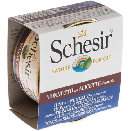Schesir Ton Balıklı Ringa Balıklı Ve Pirinçli Naturel Kedi Konservesi 85 Gr