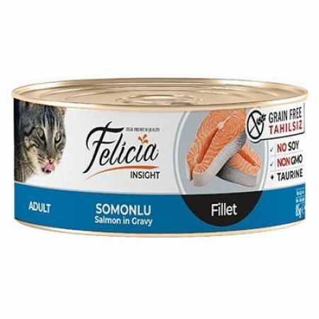 Felicia Tahılsız Somonlu Fileto Yetişkin Kedi Konservesi 85 Gr