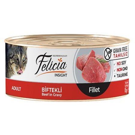 Felicia Tahılsız Biftekli Fileto Yetişkin Kedi Konservesi 85 Gr