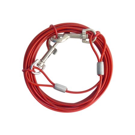 Eastland Köpek Çelik Bahçe Bağlama Halatı Kırmızı 2 Mm 4.5 Mt