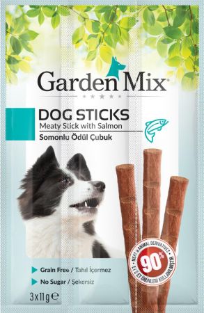 Garden Mix Somonlu Stick Köpek Ödül Maması 3 Adet 11 Gr