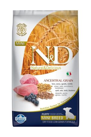 N&D Ancestral Grain Kuzu Etli ve Yaban Mersinli Küçük Irk Yavru Köpek Maması 7kg