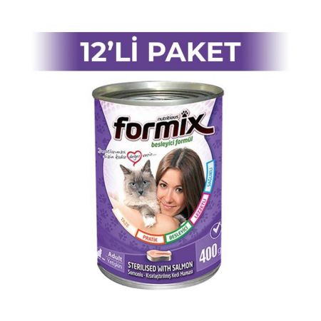 Formix Yetişkin Somonlu Kısırlaştırılmış Kedi Konservesi 400 gr 12 Adet