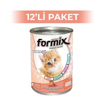 Formix Tavuklu Yavru Kedi Konservesi 400 gr 12 Adet