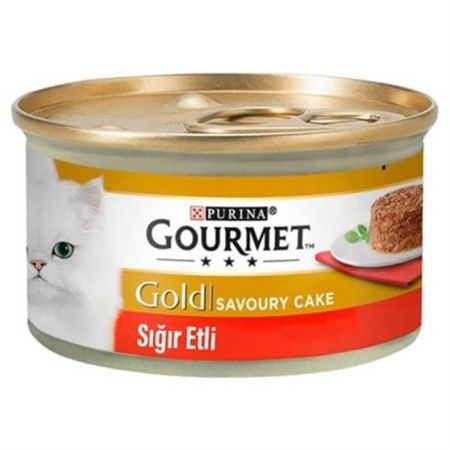 Gourmet Gold Savoury Cake Sığır Etli Yetişkin Kedi Konservesi 85 Gr
