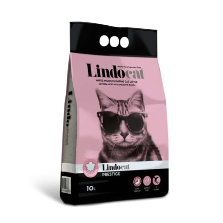 Lindocat Prestige Bebek Pudrası Kokulu İnce Taneli Topaklanan Bentonit Kedi Kumu 10 lt