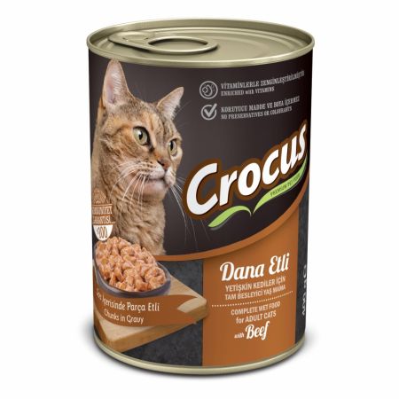 Crocus Dana Etli Yetişkin Kedi Yaş Maması 400 Gr