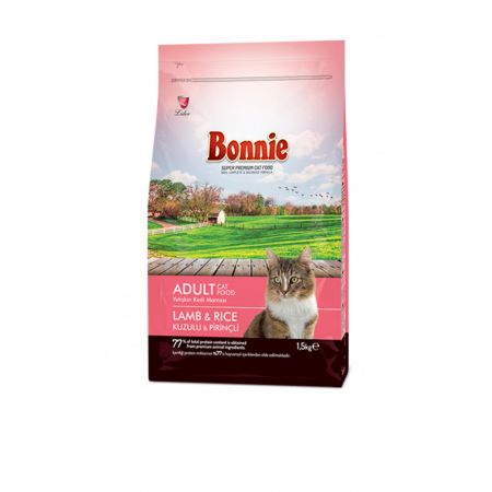                                                   Bonnie Kuzu Etli Pirinçli Yetişkin Kedi Maması 1.5 Kg                                              