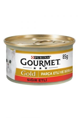 Gourmet Gold Parça Etli Sığır Etli Kedi Konserve Maması 85 Gr 24 Adet