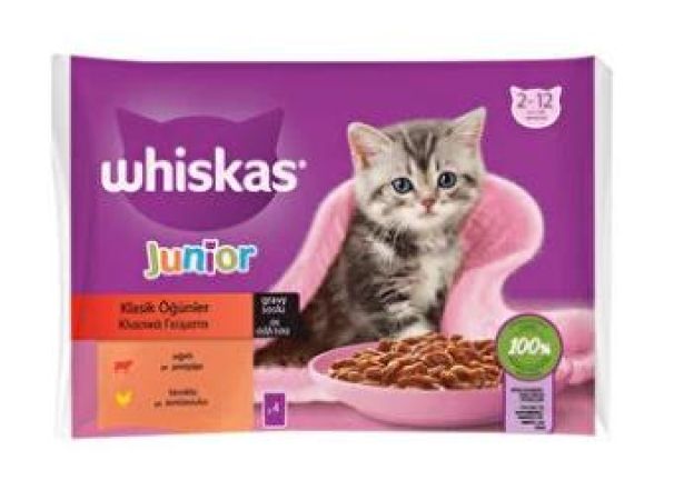 Whiskas Etli Yavru Kedi Pouch 4x85gr