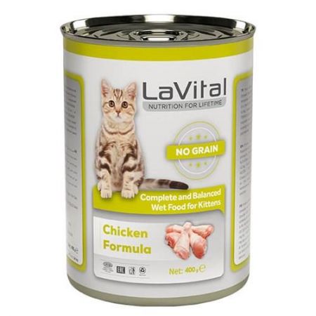 La Vital Kitten Tahılsız Tavuklu Yavru Konserve Kedi Maması 400gr