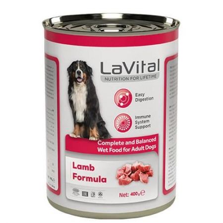 La Vital Adult Kuzulu Bağışıklık Sistemi Destekleyici Yetişkin Köpek Konservesi 400gr