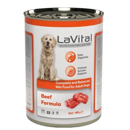 La Vital Adult Biftekli Bağışıklık Sistemi Destekleyici Yetişkin Köpek Konservesi 400gr