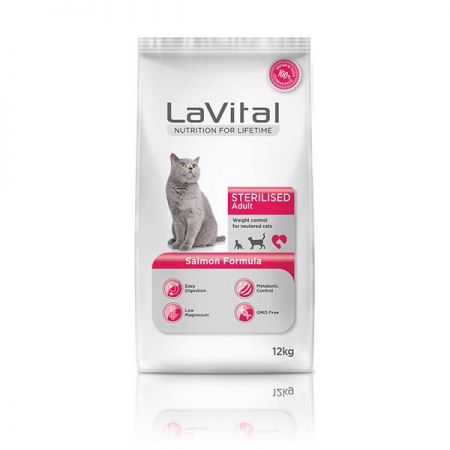 LaVital Somonlu Kısırlaştırılmış Yetişkin Kedi Maması 12kg