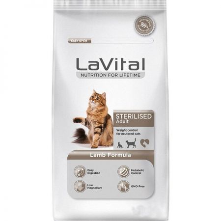 LaVital Kuzu Etli Kısırlaştırılmış Yetişkin Kedi Maması 12kg
