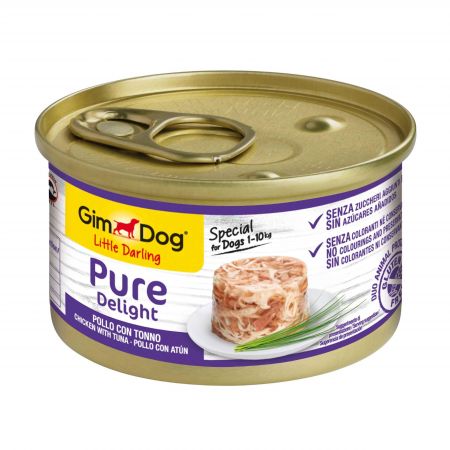 Gimcat Fileto Tavuk ve Tuna Balıklı Yetişkin Konserve Köpek Maması 85 Gr