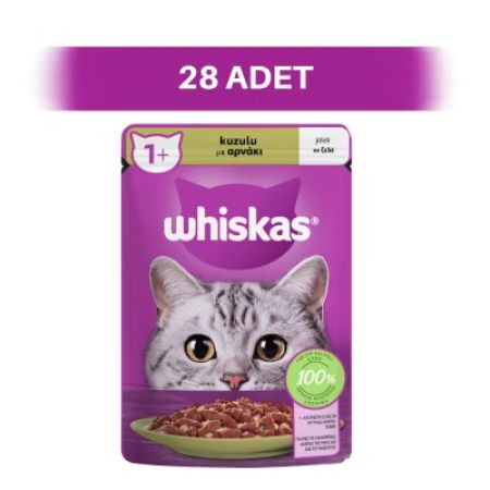 Whiskas Jöle İçinde Kuzulu Pouch Yetişkin Kedi Yaş Maması 28 x 85 gr