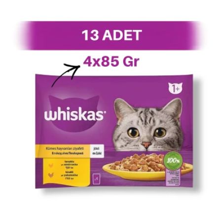 Whiskas Pure Delight Tavuklu ve Hindili Pouch Yetişkin Kedi Yaş Maması 13 x 4 x 85 gr