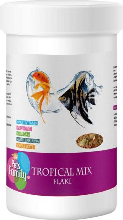 Pets Family Tropical Mix Flake Tropical Pul Balık Yemi 250 Ml