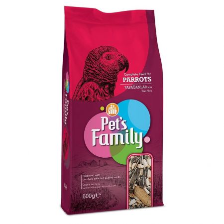 Pets Family Sağlıklı ve Dengeli Beslenen Papağan Yemi 600 Gr