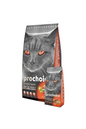Prochoice Pro 33 Somonlu Ve Karidesli Kısırlaştırılmış Kedi Maması 15 Kg