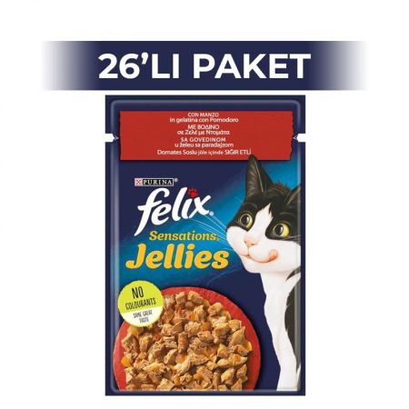 Felix Pouch Sığır Etli ve Domatesli Yetişkin Kedi Konservesi 85 gr 26 Adet