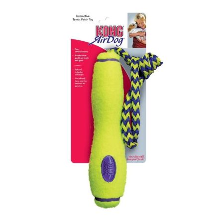 Kong Air Dog Fetch Stick İpli Sesli Tenis Topu Köpek Oyuncağı Sarı 20 Cm