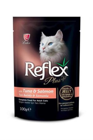 Reflex Plus Pouch Jelly Tuna Ve Somonlu Jöleli Kedi Yaş Maması 100 Gr