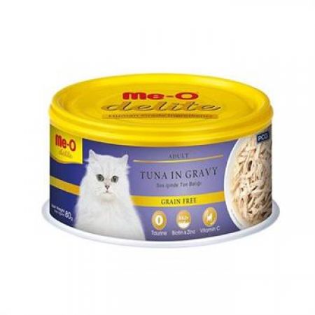 Meo Delite Tahılsız Soslu Ton Balıklı Yetişkin Konserve Kedi Maması 80 Gr