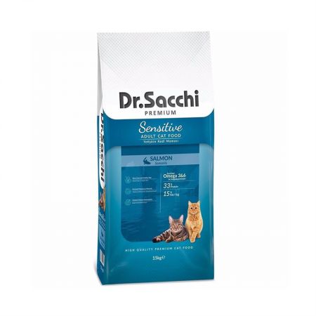 Dr.Sacchi Premium Sensitive Somonlu Yetişkin Kedi Maması 15 kg