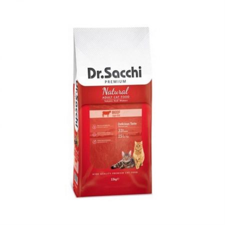 Dr.Sacchi Premium Natural Biftekli Yetişkin Kuru Kedi Maması 15 kg