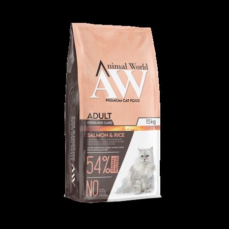 Animal World Somonlu ve Pirinçli Kısırlaştırılmış Kedi Maması 15 Kg