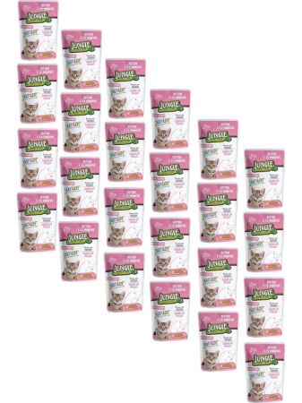 Jungle Pouch Kitten Junior Tavuklu Yavru Kedi Maması 24x100 gr