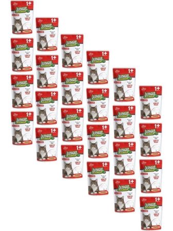 Jungle Pouch Gravy Soslu Biftekli Yaş Kedi Maması 24X100 gr