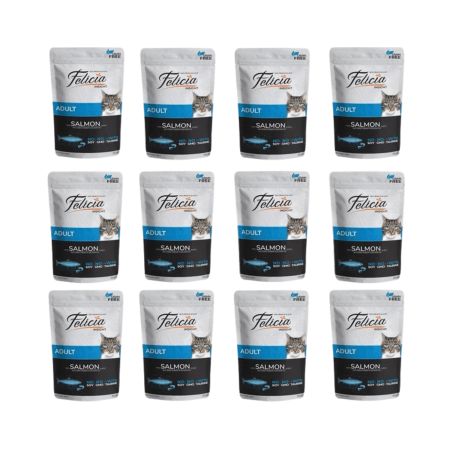 Felicia Tahılsız Somon Balıklı Yetişkin Kedi Yaş Maması 12x85g