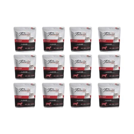 Felicia Tahılsız Kuzu Etli Yetişkin Kedi Yaş Maması 12x85g