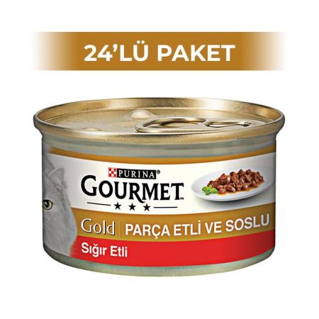 Purina Gourmet Gold Parça Sığır Etli Soslu Konserve Kedi Maması 85 gr 24 Adet