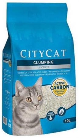 City Cat Aktif Karbonlu Topaklanan Kokusuz Kedi Kumu 10 Lt