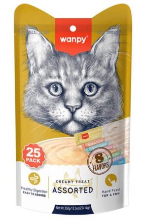 Wanpy Kedi Ödül Çubuğu Sıvı Karışık Paket 25 Adetx14 gr