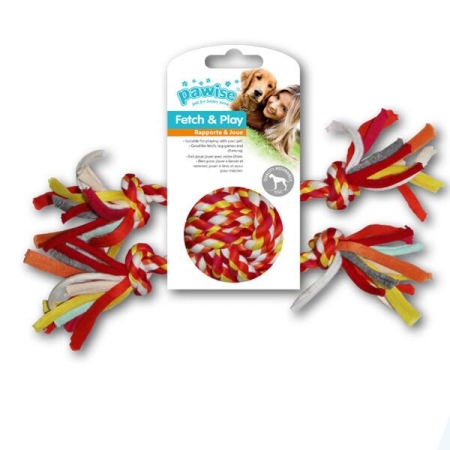 Pawise Köpek Renkli 2 Düğümlü İp Top Oyuncağı 25 Cm