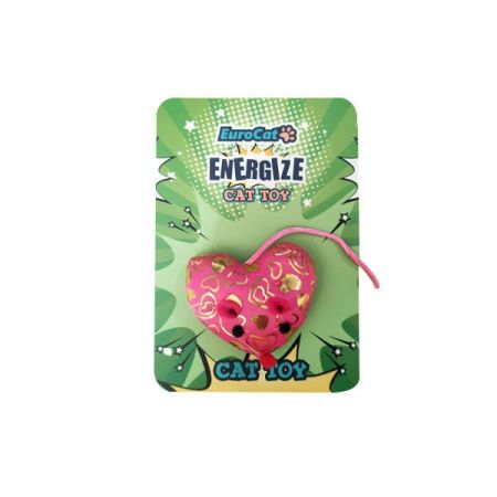 Euro Cat Yaldızlı Kalp Kedi Oyuncağı Pembe