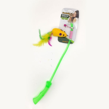 Euro Cat İpli Kuyruklu Fare Kedi Oltası Plastik Saplı 40 Cm