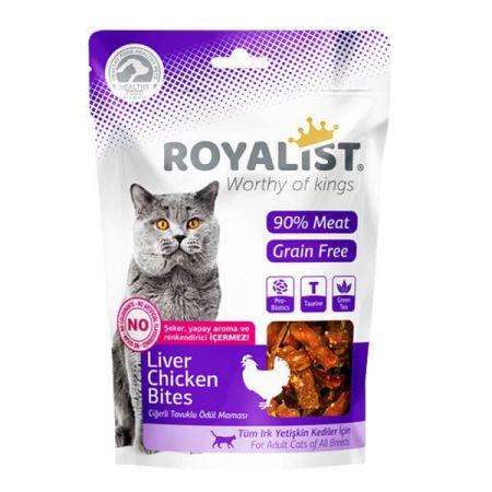 Royalist Tavuk ve Ciğerli Yumuşak Tahılsız Kedi Ödülü 80 Gr