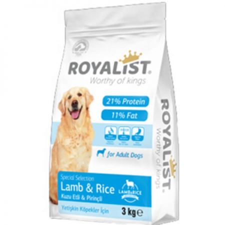 Royalist Premium Kuzu Etli ve Pirinçli Yetişkin Köpek Maması 3 Kg