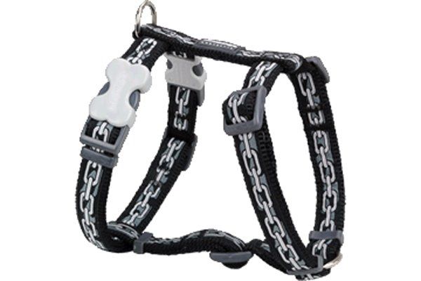 Red Dingo Chain Zincir Desenli Köpek Göğüs Tasması Siyah 12 Mm