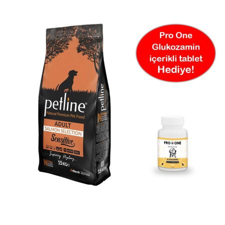 Petline Sensitive Somonlu Az Tahıllı Yetişkin Köpek Maması 15 Kg + Glukozamin İçerikli Tablet HEDİYE