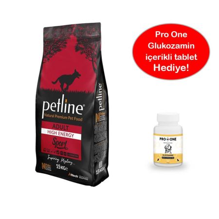 Petline Super Premium Yüksek Enerji Kuzulu Yetişkin Köpek Maması 15 Kg + Glukozamin İçerikli Tablet HEDİYE