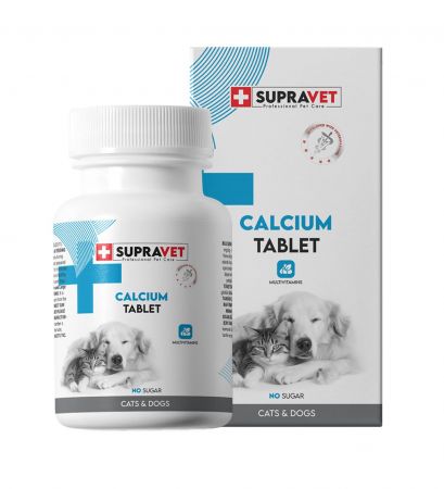 Supravet Calcium Kedi ve Köpekler İçin Kalsiyum Vitamin Tablet 75 Adet