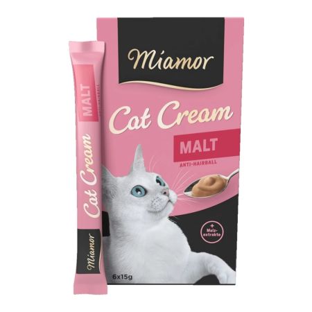 Miamor Cream Malt Tüy Topağı Önleyici Krema Kedi Ödül Maması 6 x 15 gr